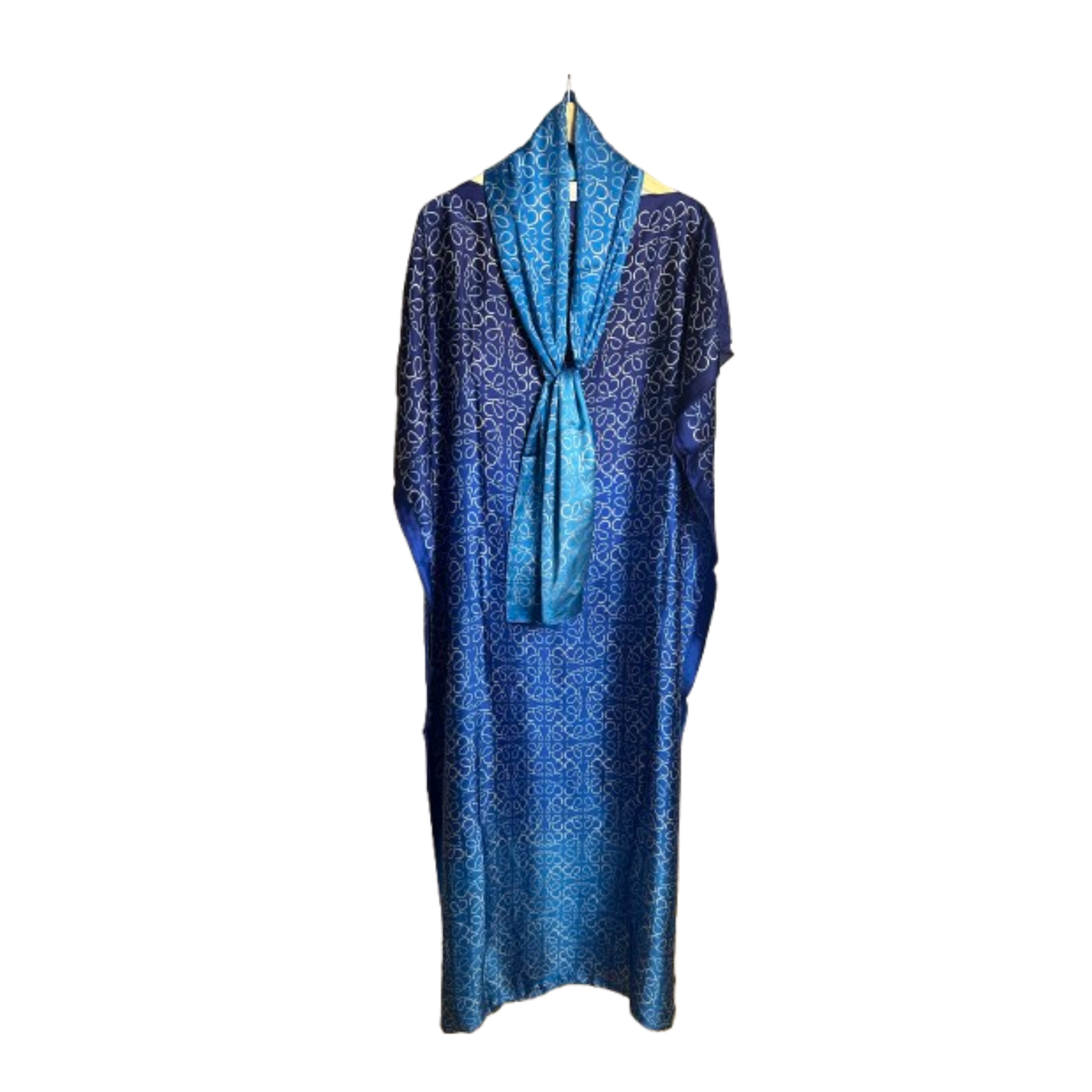 Elegantes Kleid Schmetterlings-Muster – Hellblau