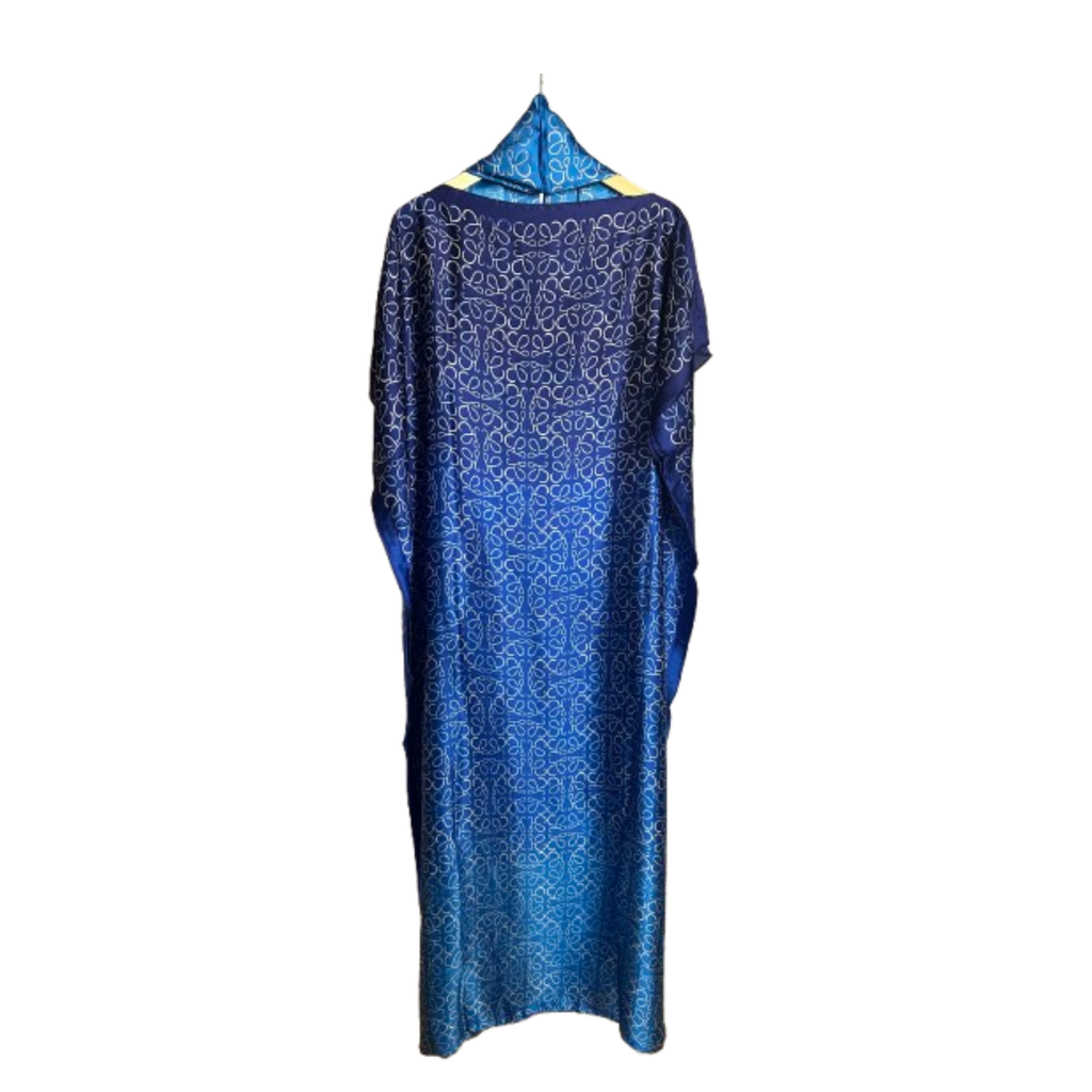Elegantes Kleid Schmetterlings-Muster – Hellblau