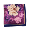 Kleines Halstuch Blüten-Muster – Beige & Violett