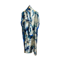 Elegantes Kleid Arctic-Muster – Blau & Weiß