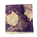 Elegantes Halstuch Blüten-Muster – Beige & Violett (Variante 2)
