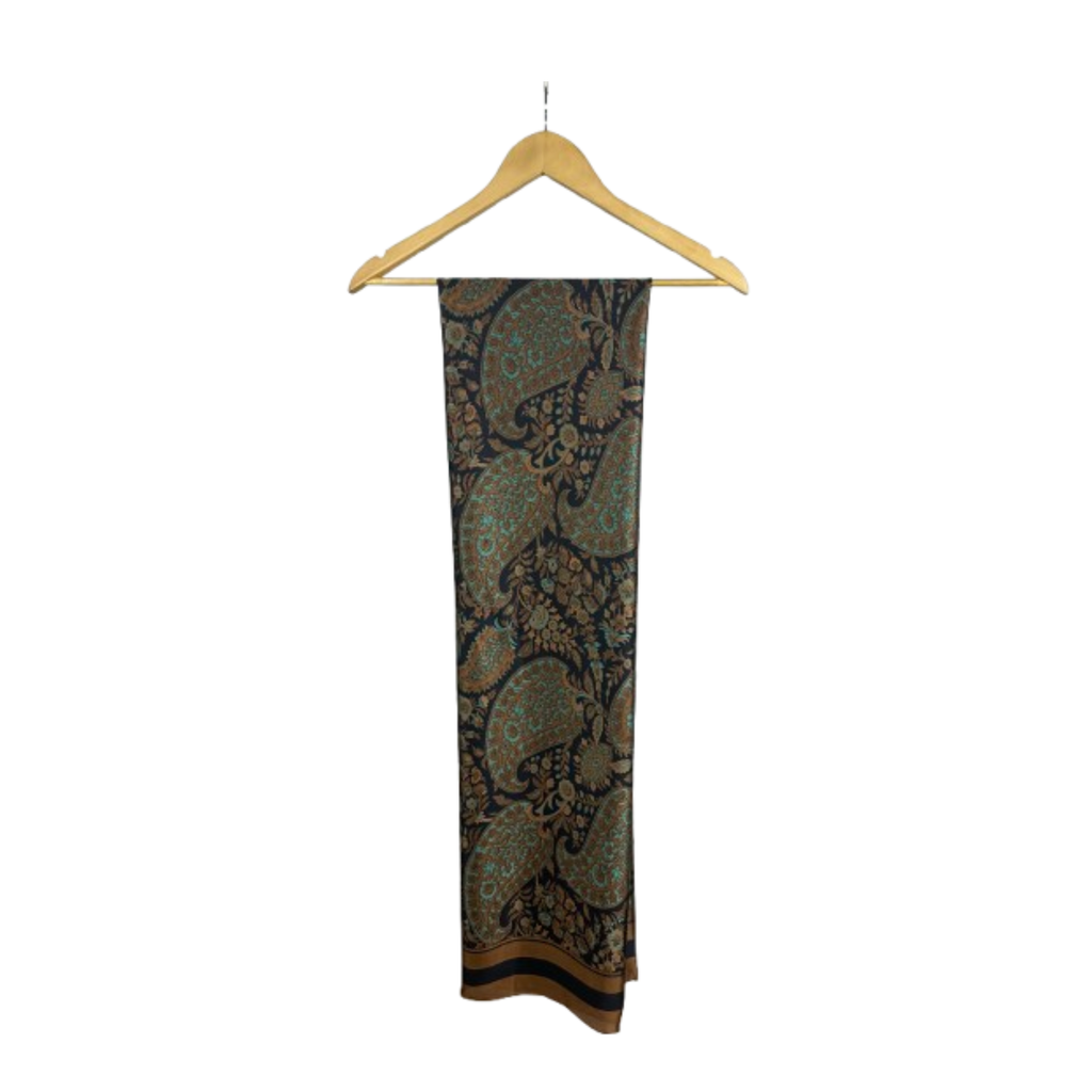 Elegantes Halstuch Blumengarten-Muster – Grün