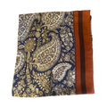 Elegantes Halstuch Blumengarten-Muster – Blau & Beige