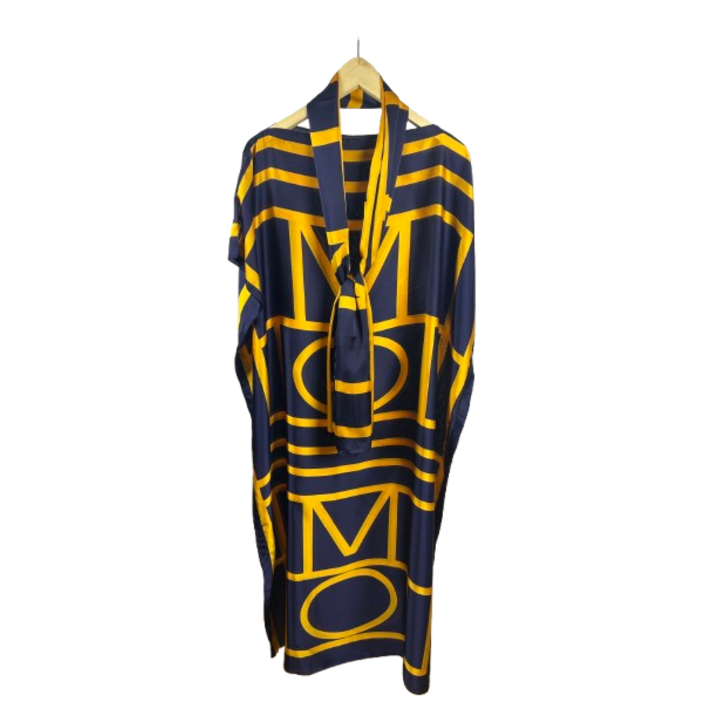 Elegantes Kleid Modernes Muster – Blau & Gelb